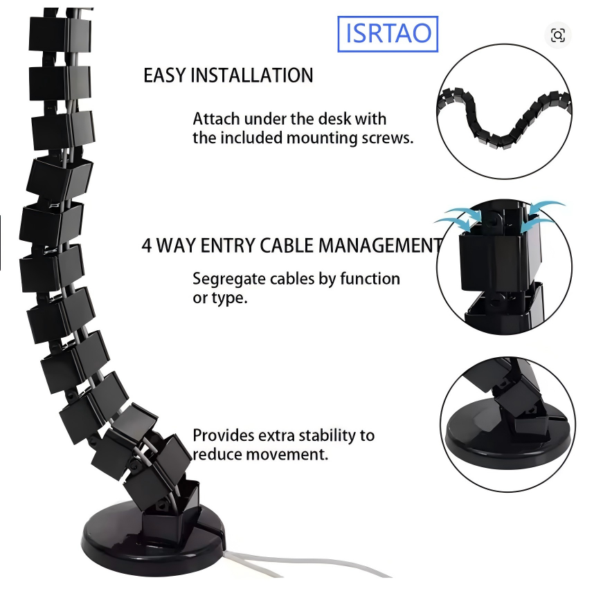 Cable Tray Under Desk - ISRTAO Masa Altı Kablo Yönetim Tepsisi,