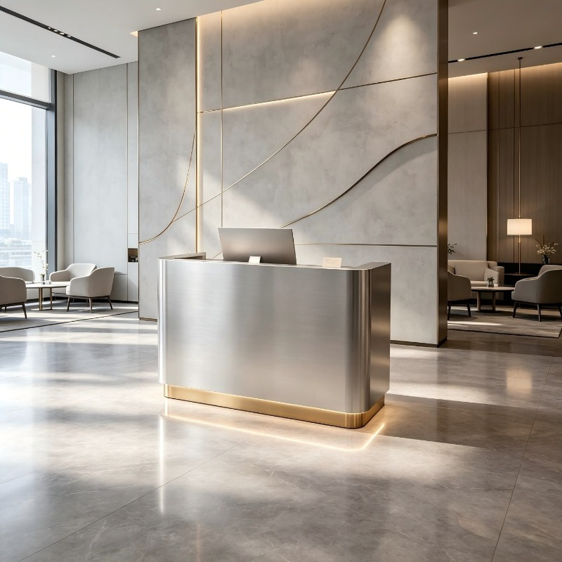 Office Furniture Company - İtalyan Paslanmaz Çelik Şirketi Resepsiyon Masası