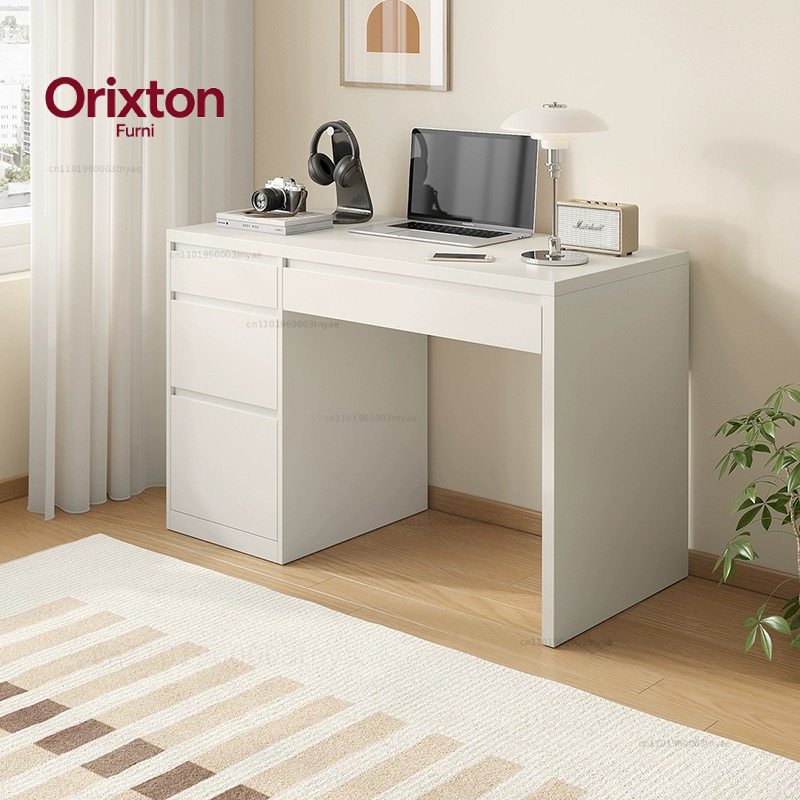 Office Furniture Services - Beyaz Ayaklı Ofis Masası Ahşap Modern