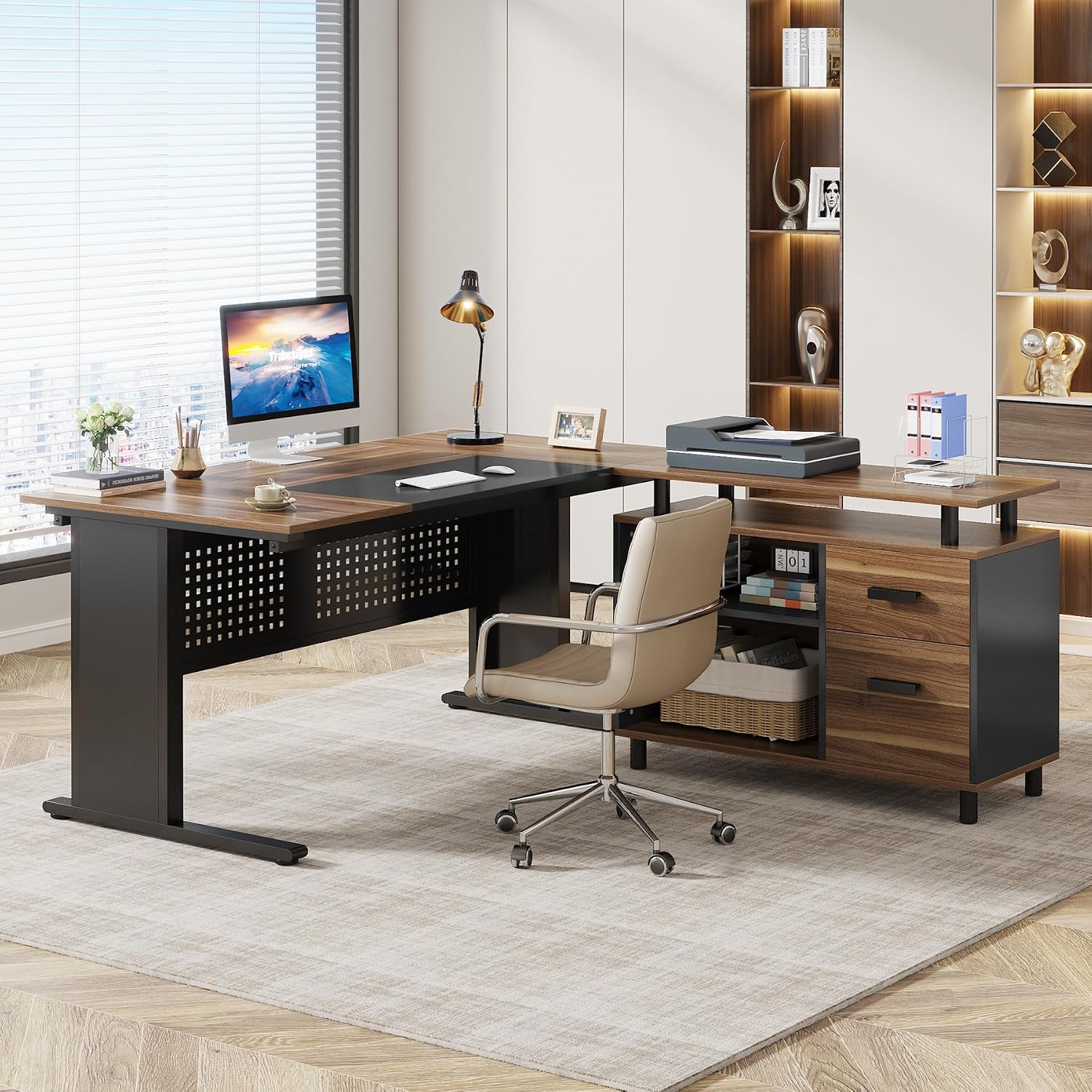 63 İnç L Şeklinde Yönetici Mas - Office Furniture Filing Cabinets incelemesi ve fiyatı