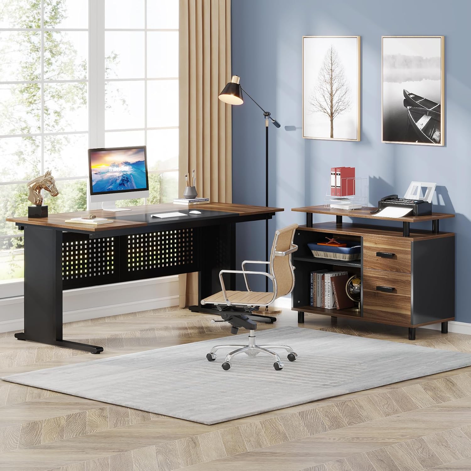 63 İnç L Şeklinde Yönetici Mas - Office Furniture Filing Cabinets incelemesi ve fiyatı