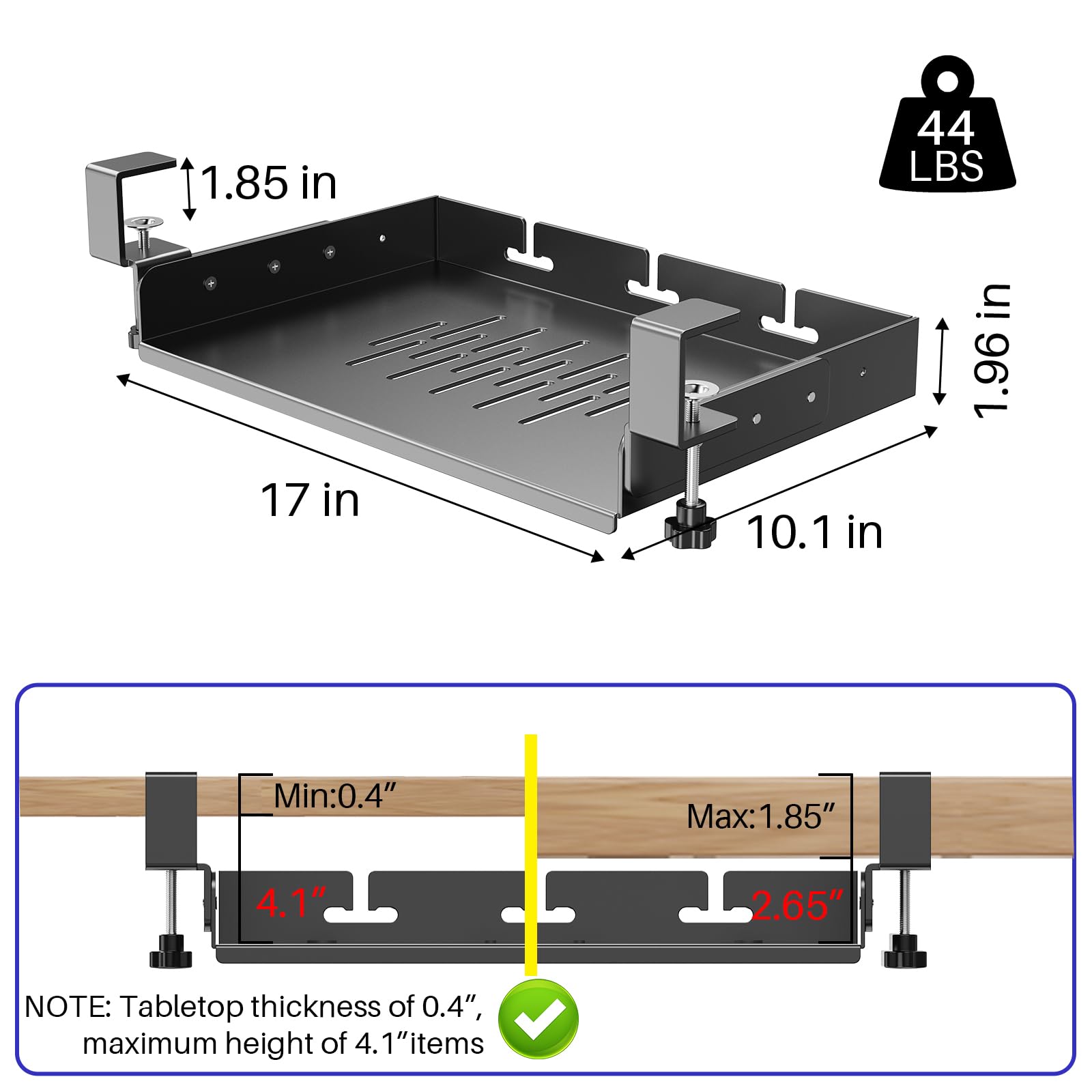 Masa Altına Monte Edilebilen D - Cable Tray Under Desk incelemesi ve fiyatı